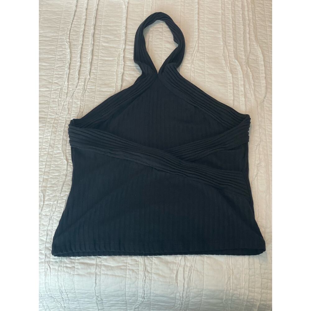 Anthropologie black knit ribbed  halter top Medium - Picture 5 of 9